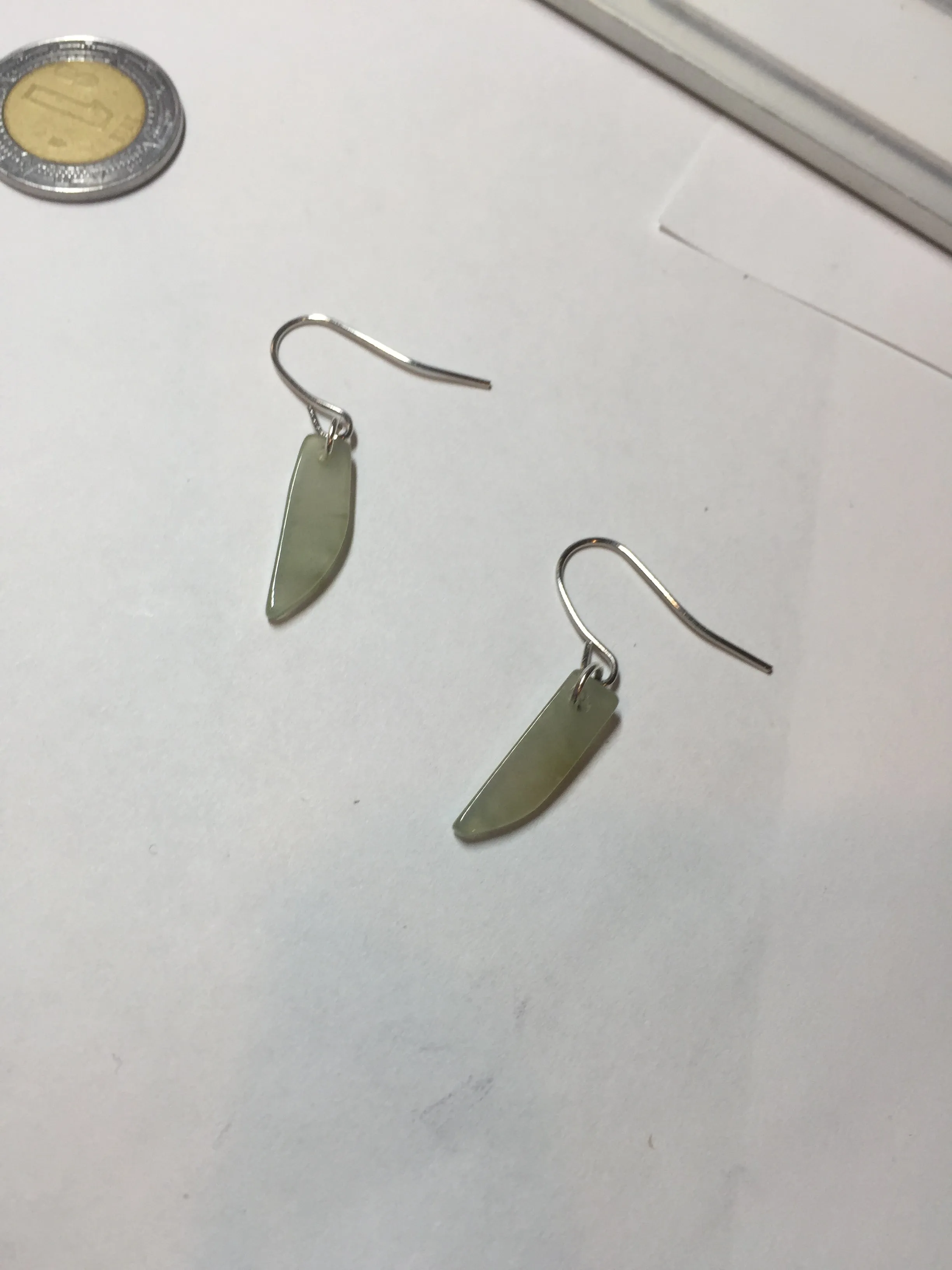 100% Natural type A light green yellow jadeite Jade beads earring BN27 (add-on item, Not for sale individually.)