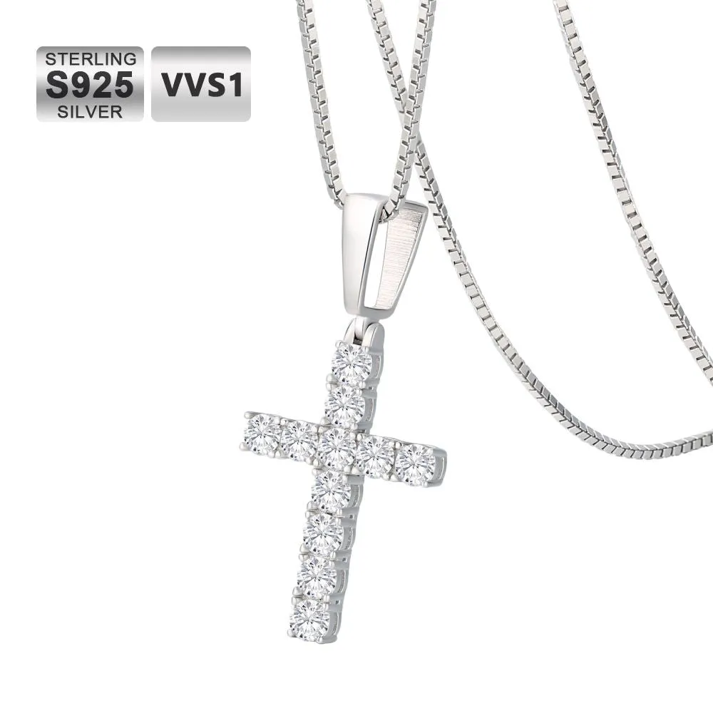 1.10 Carats VVS1 Moissanite Cross Pendant for Men