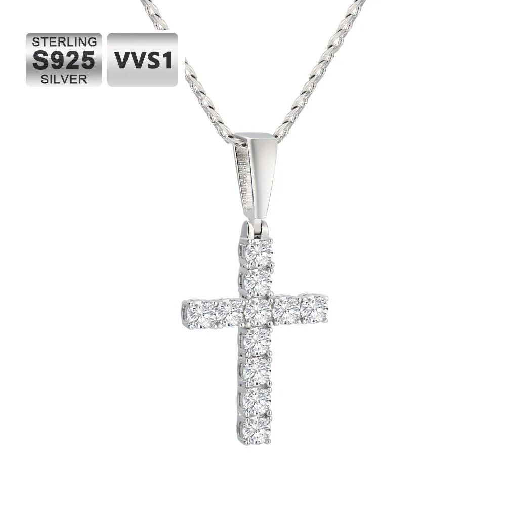 1.10 Carats VVS1 Moissanite Cross Pendant for Men