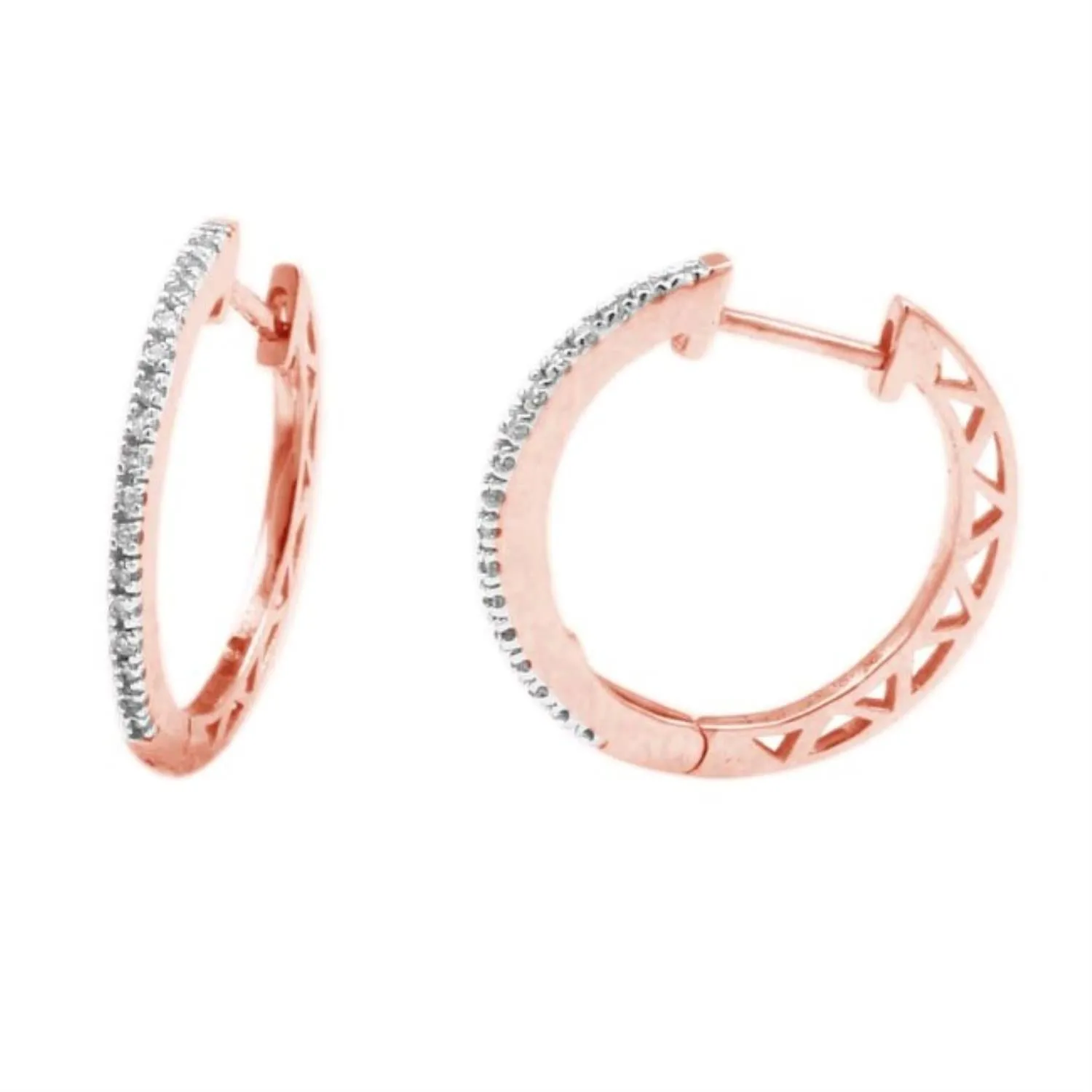 1/10 CTW Diamond Hoop Earrings in 10KT Rose Gold