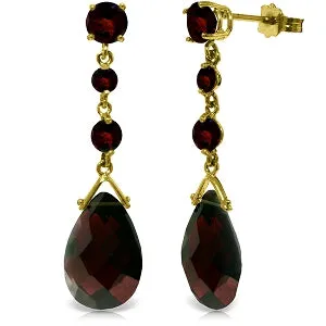 13.2 Carat 14K Solid Yellow Gold Bold View Garnet Earrings