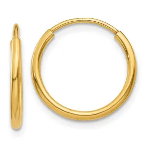 14K Gold Endless Hoop Earring 1.25mm