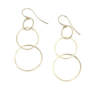 14K Gold Hammered Chandelier Earrings