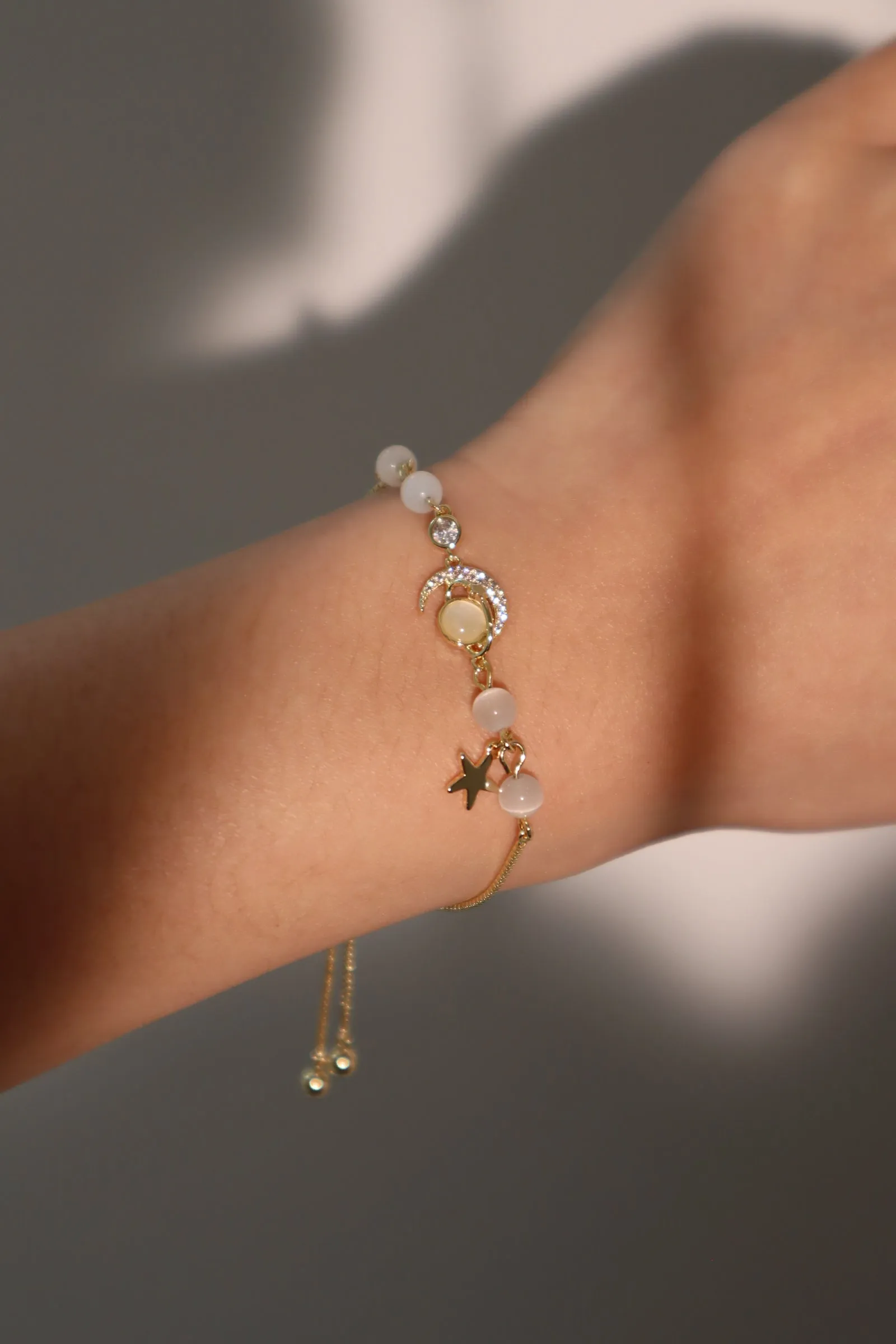 14K Real Gold Plated Moonlight Moon Bracelet