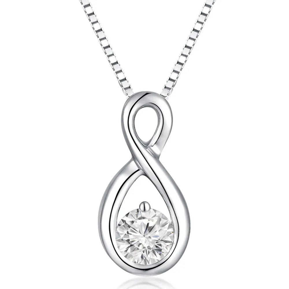 18K White Gold Infinite Diamond Pendant