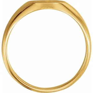 18K Yellow Oval Signet Ring