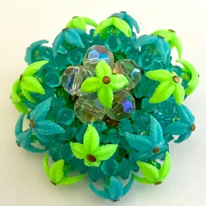 1960s West Germany Bead Flower Brooch