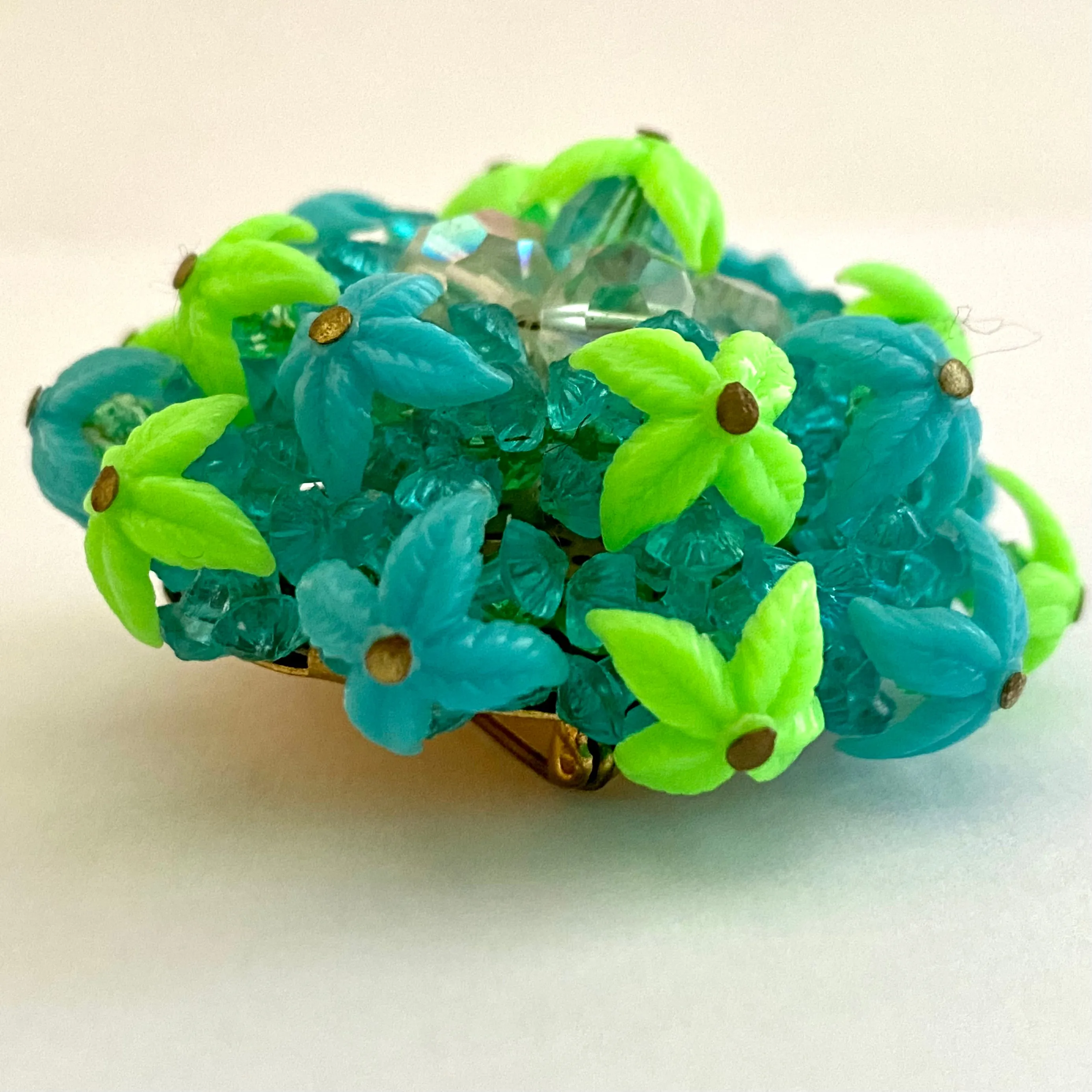 1960s West Germany Bead Flower Brooch