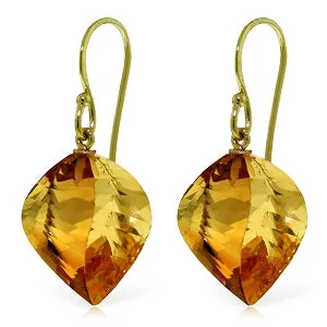 23.5 Carat 14K Solid Yellow Gold Ella Citrine Earrings