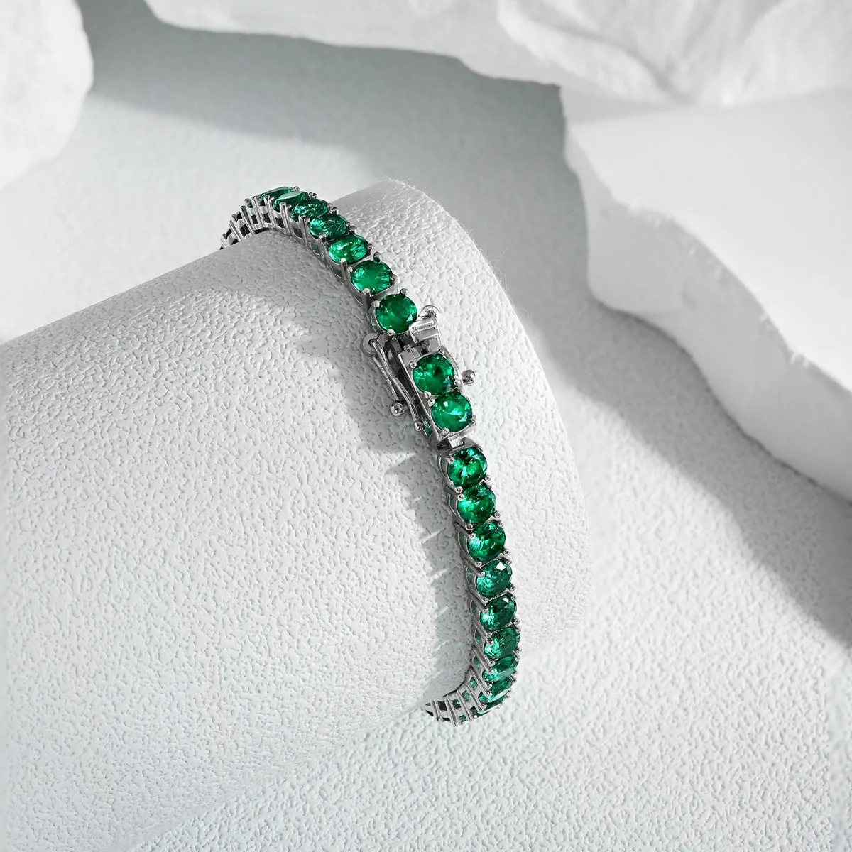 4mm Emerald Green CZ Tennis Bracelet