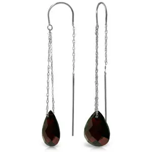 6 Carat 14K Solid White Gold Forever In Love Garnet Earrings