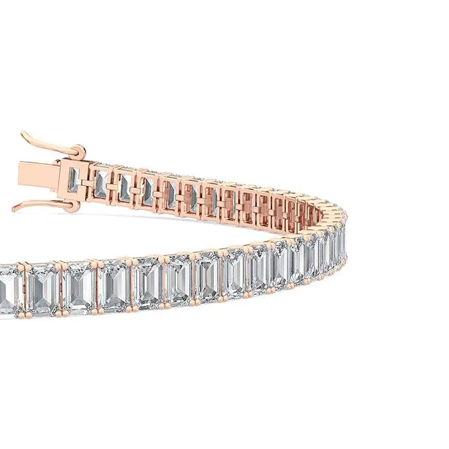 7.07ctw Emerald Cut Lab-Grown Diamond Tennis Bracelet in 14k Gold