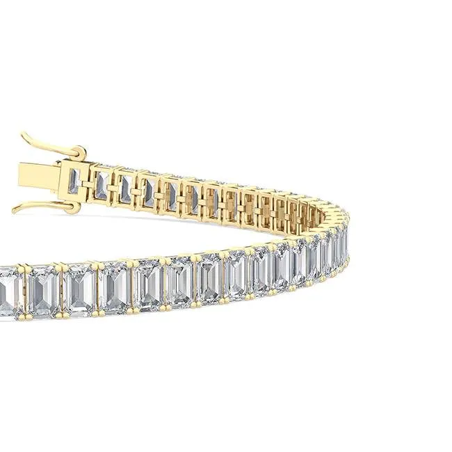 7.07ctw Emerald Cut Lab-Grown Diamond Tennis Bracelet in 14k Gold