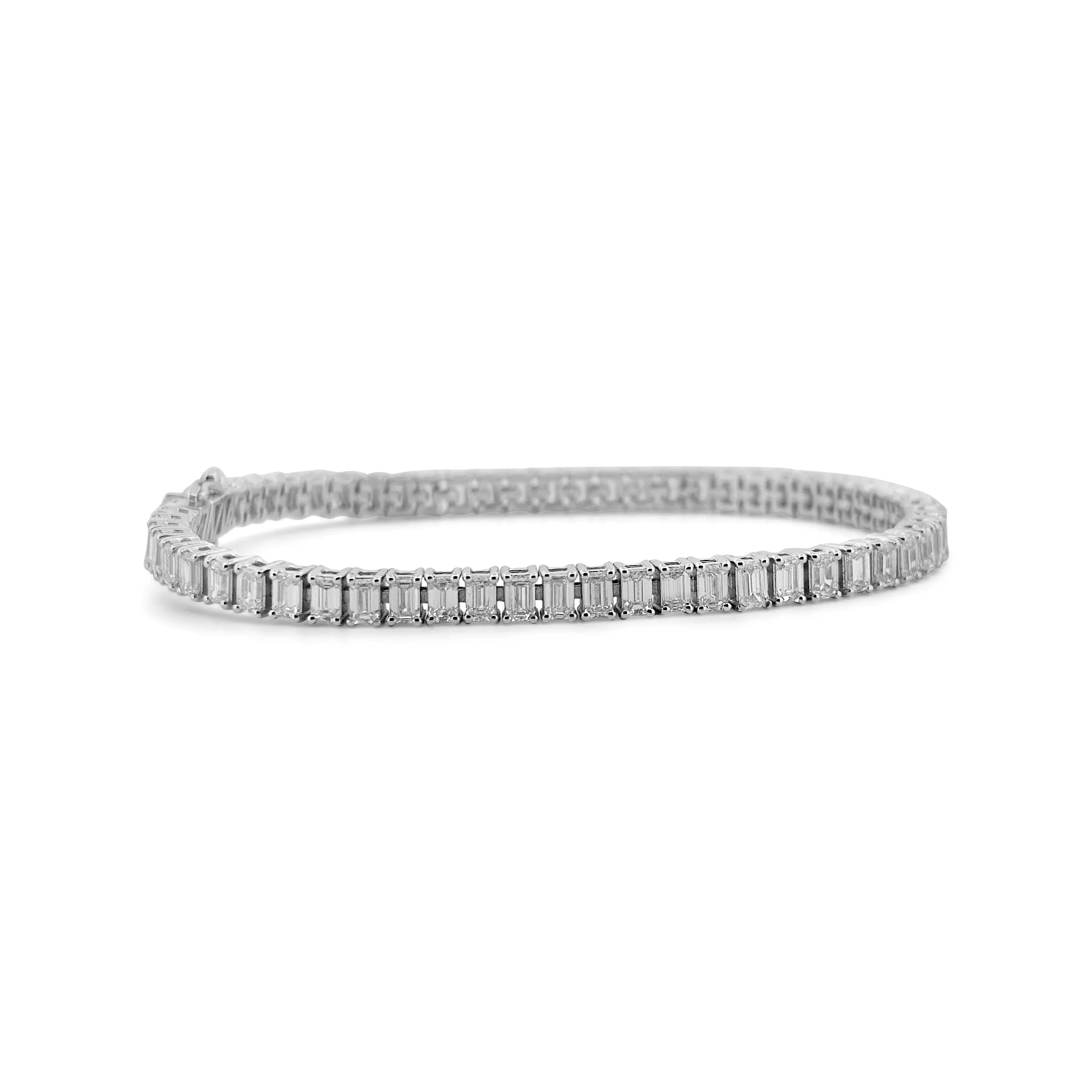 7.07ctw Emerald Cut Lab-Grown Diamond Tennis Bracelet in 14k Gold