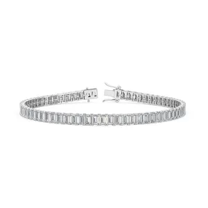 7.07ctw Emerald Cut Lab-Grown Diamond Tennis Bracelet in 14k Gold