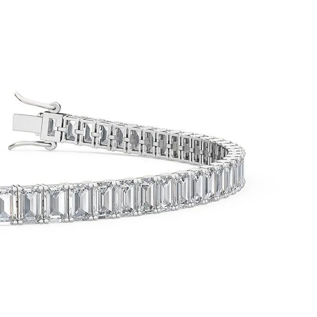 7.07ctw Emerald Cut Lab-Grown Diamond Tennis Bracelet in 14k Gold