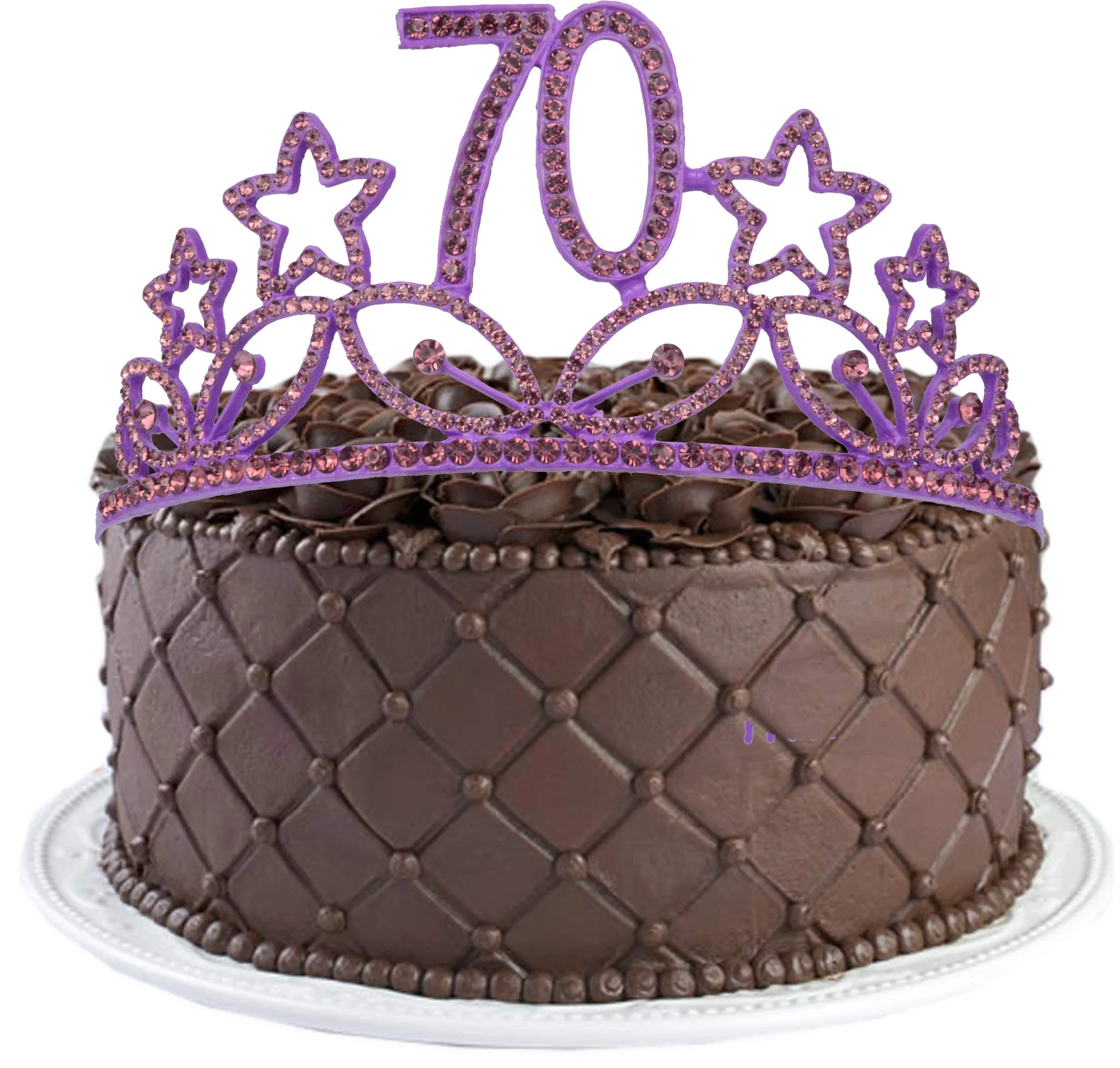 70th Birthday Gifts for Woman, 70th Birthday Tiara and Sash Purple, HAPPY 70th Birthday