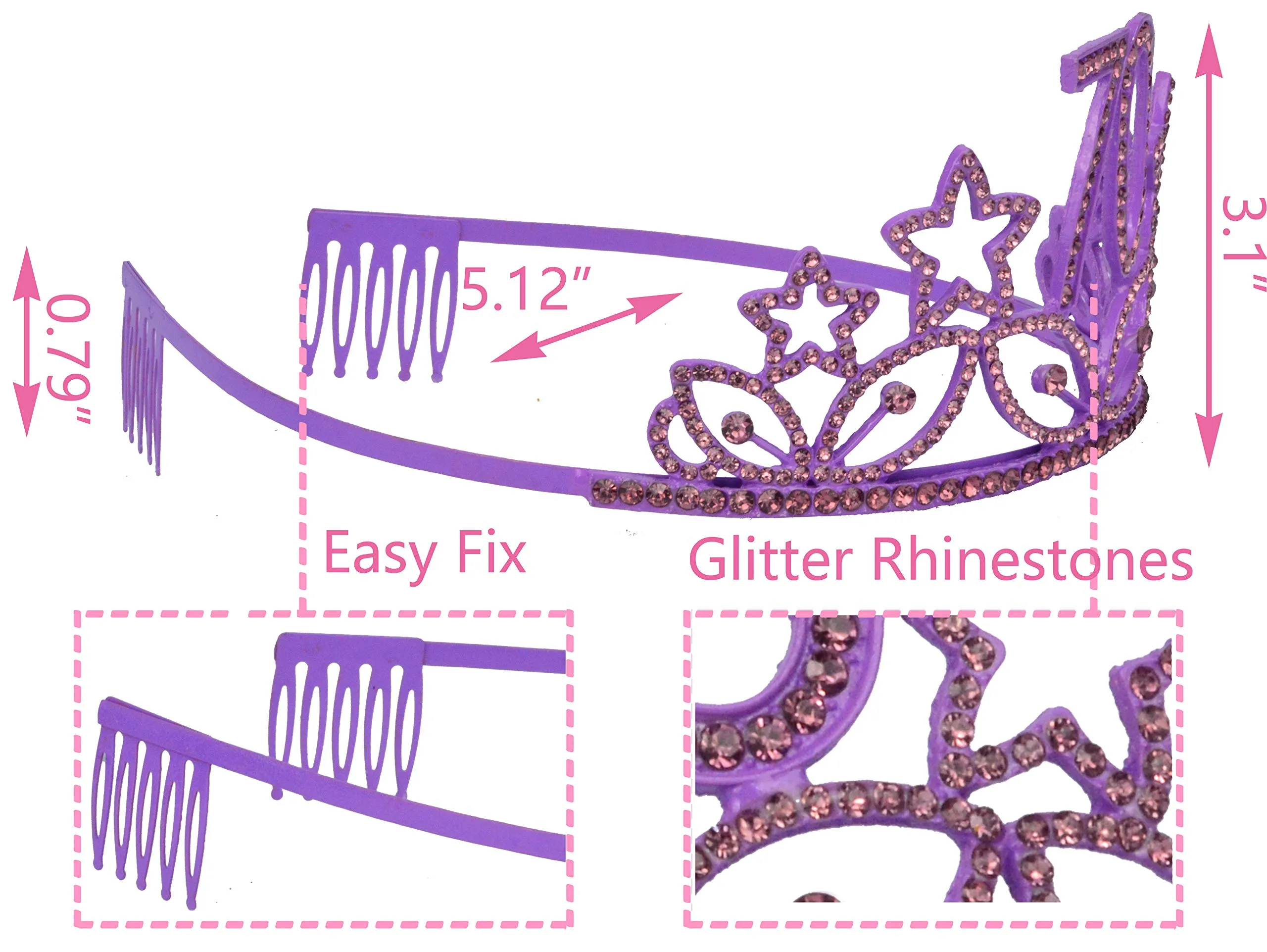 70th Birthday Gifts for Woman, 70th Birthday Tiara and Sash Purple, HAPPY 70th Birthday