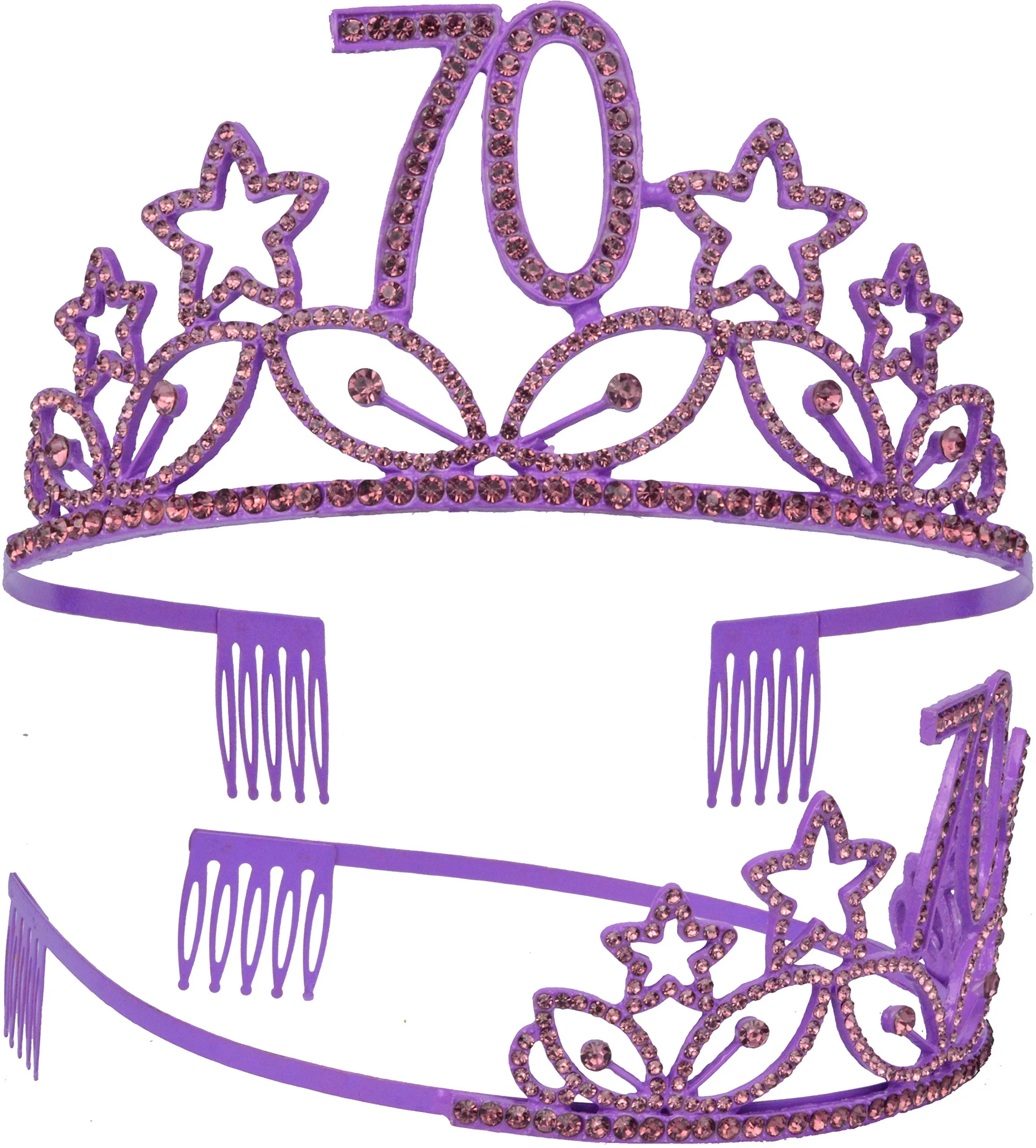 70th Birthday Gifts for Woman, 70th Birthday Tiara and Sash Purple, HAPPY 70th Birthday