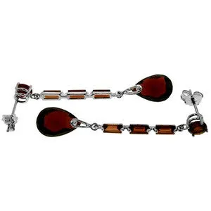 8.6 Carat 14K Solid White Gold From The Terrace Garnet Earrings