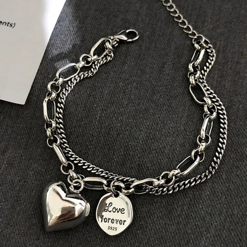 925 Sterling Silver Charms Bracelets For Women Fashion Retro Bracelet Valentine's Day Present Charm Bracelet