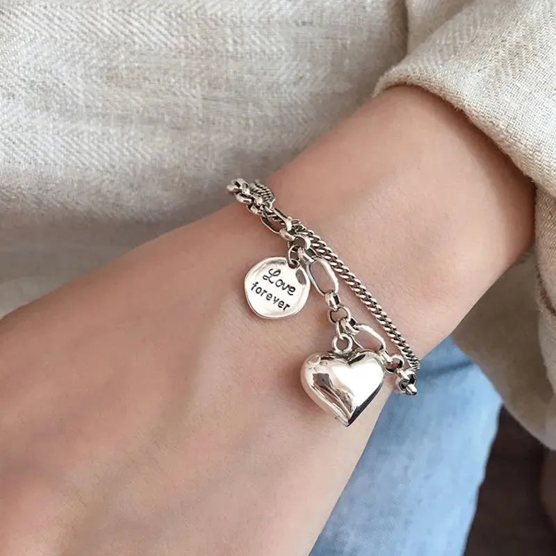 925 Sterling Silver Charms Bracelets For Women Fashion Retro Bracelet Valentine's Day Present Charm Bracelet