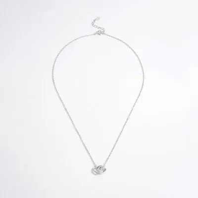 925 Sterling Silver Inlaid Zircon Heart Necklace