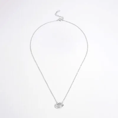 925 Sterling Silver Inlaid Zircon Heart Necklace