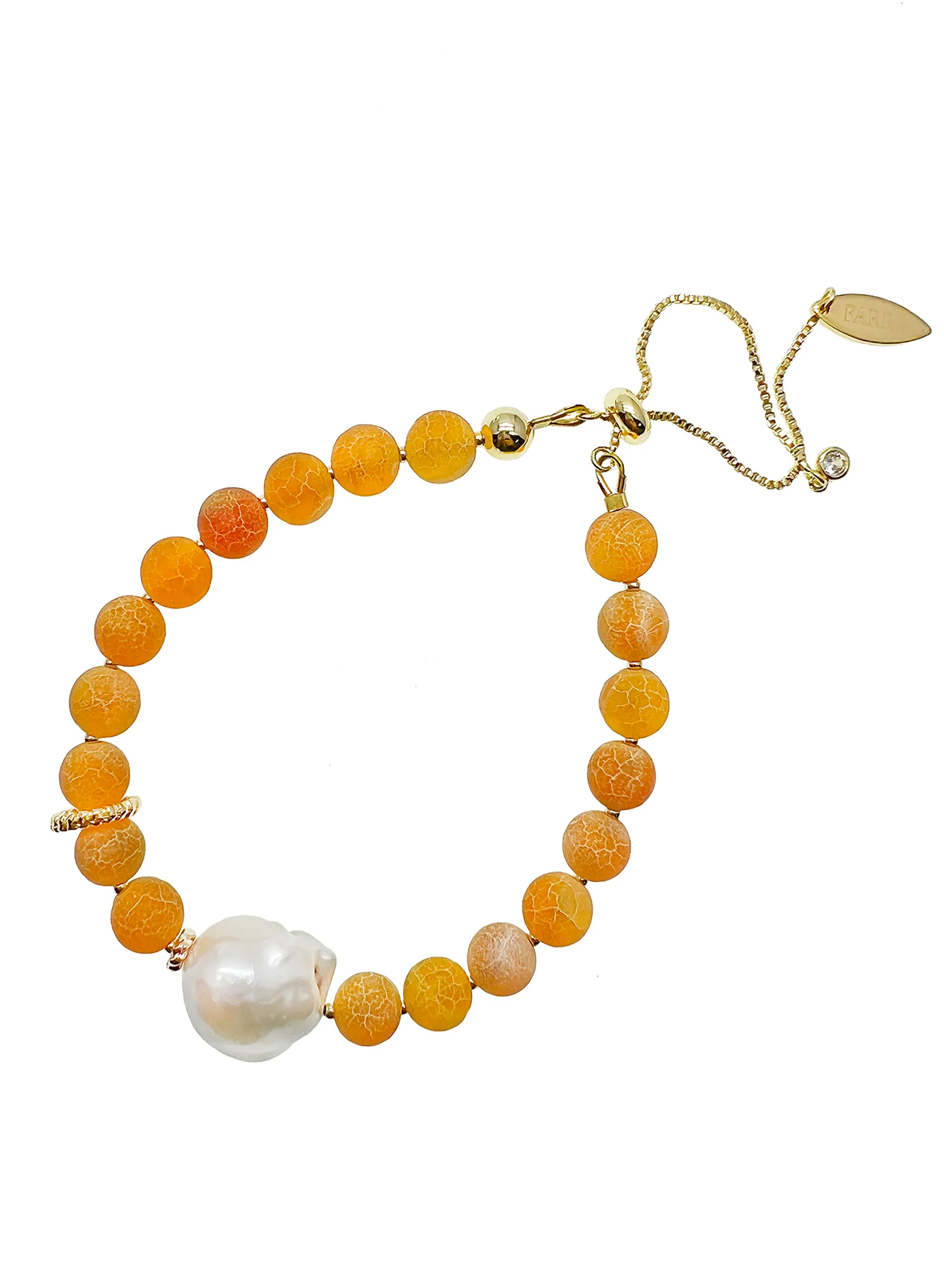 Agate Bracelet With Baroque Pearl Bracelet JB004