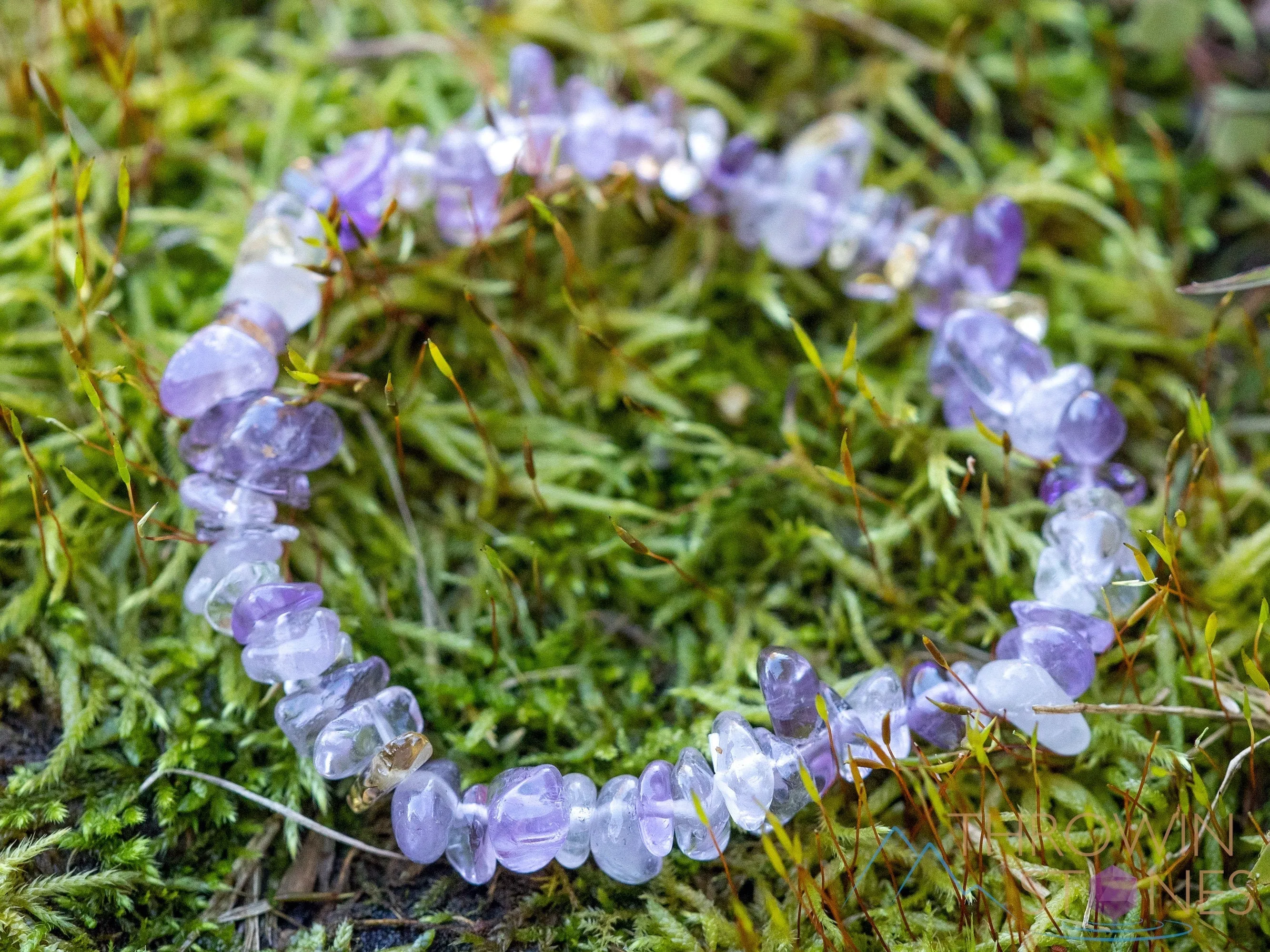 AMETRINE Citrine Amethyst Crystal Bracelet - Chip Beads - Beaded Bracelet, Handmade Jewelry, Healing Crystal Bracelet,  E1776