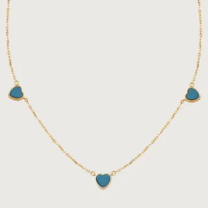 Amore Station Necklace in 9K Gold