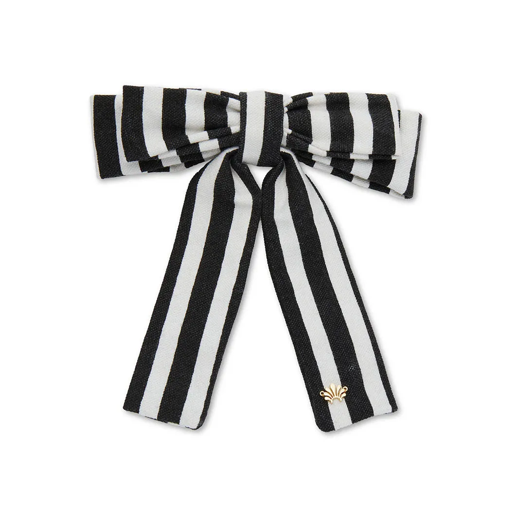 Antionette Bow Barrette in Black and White