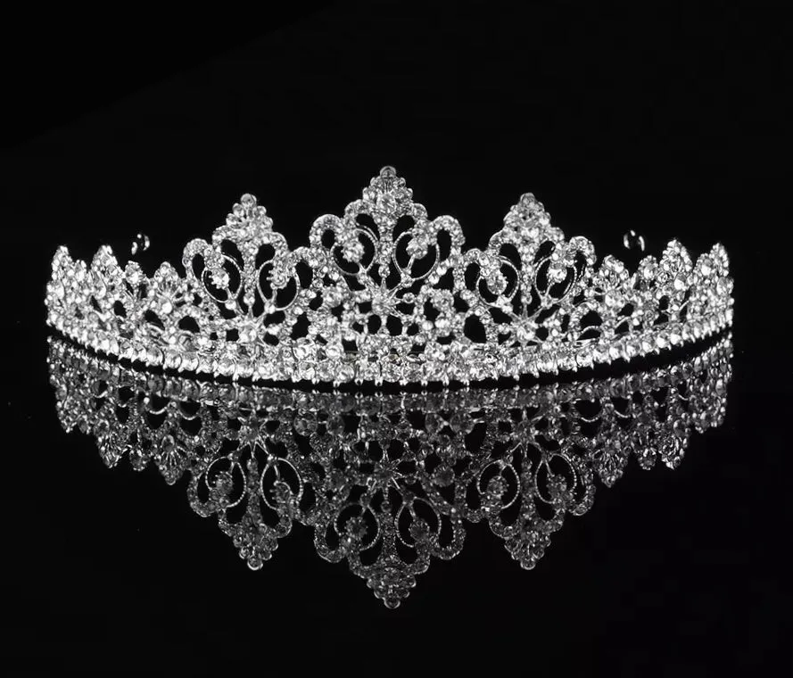 Antique Inspired Silver Crystal Tiara