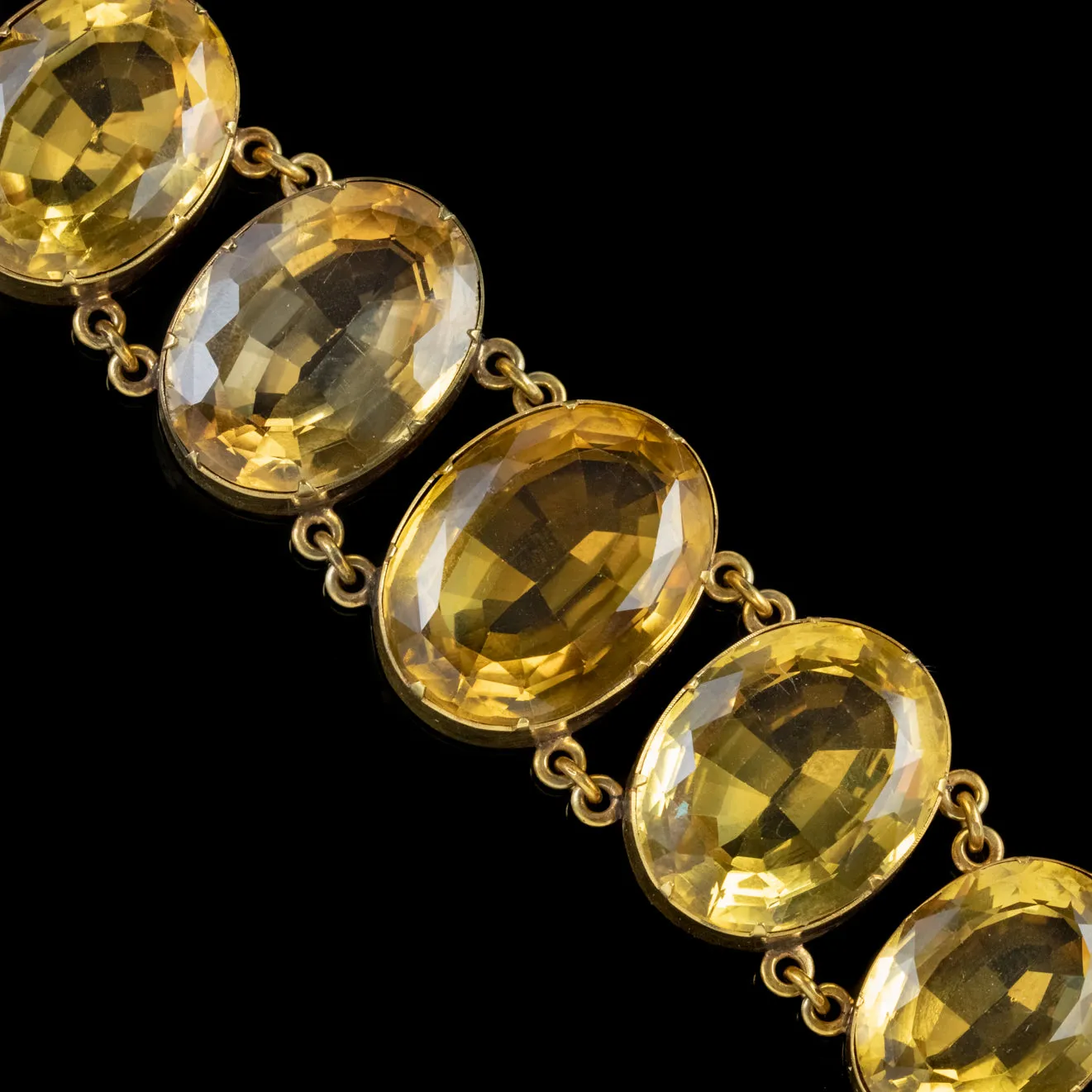 Antique Victorian Citrine Bracelet 18Ct Gold 200Ct Of Citrine Circa 1900