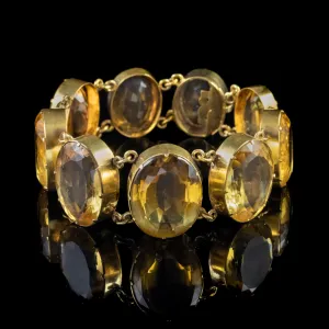 Antique Victorian Citrine Bracelet 18Ct Gold 200Ct Of Citrine Circa 1900