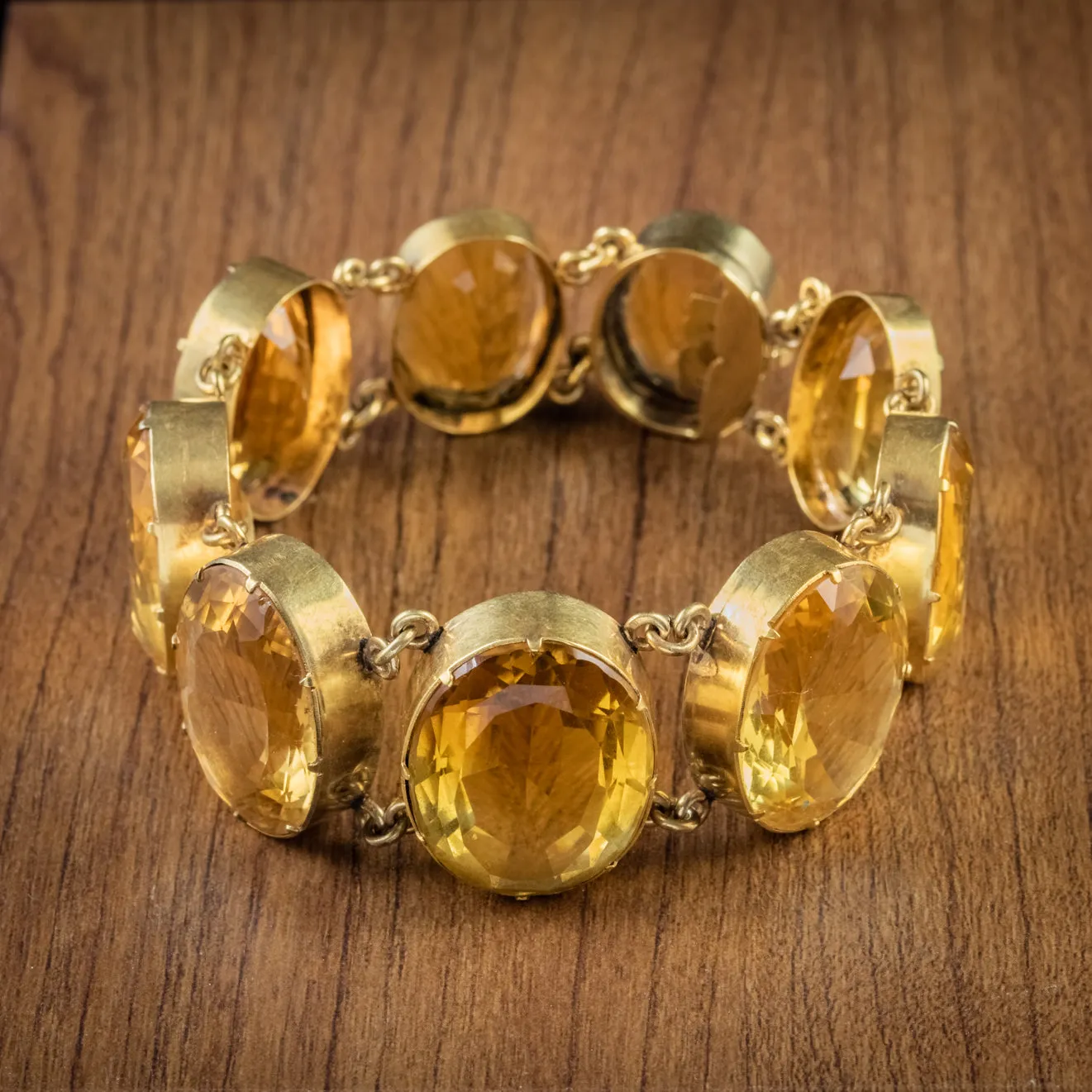 Antique Victorian Citrine Bracelet 18Ct Gold 200Ct Of Citrine Circa 1900