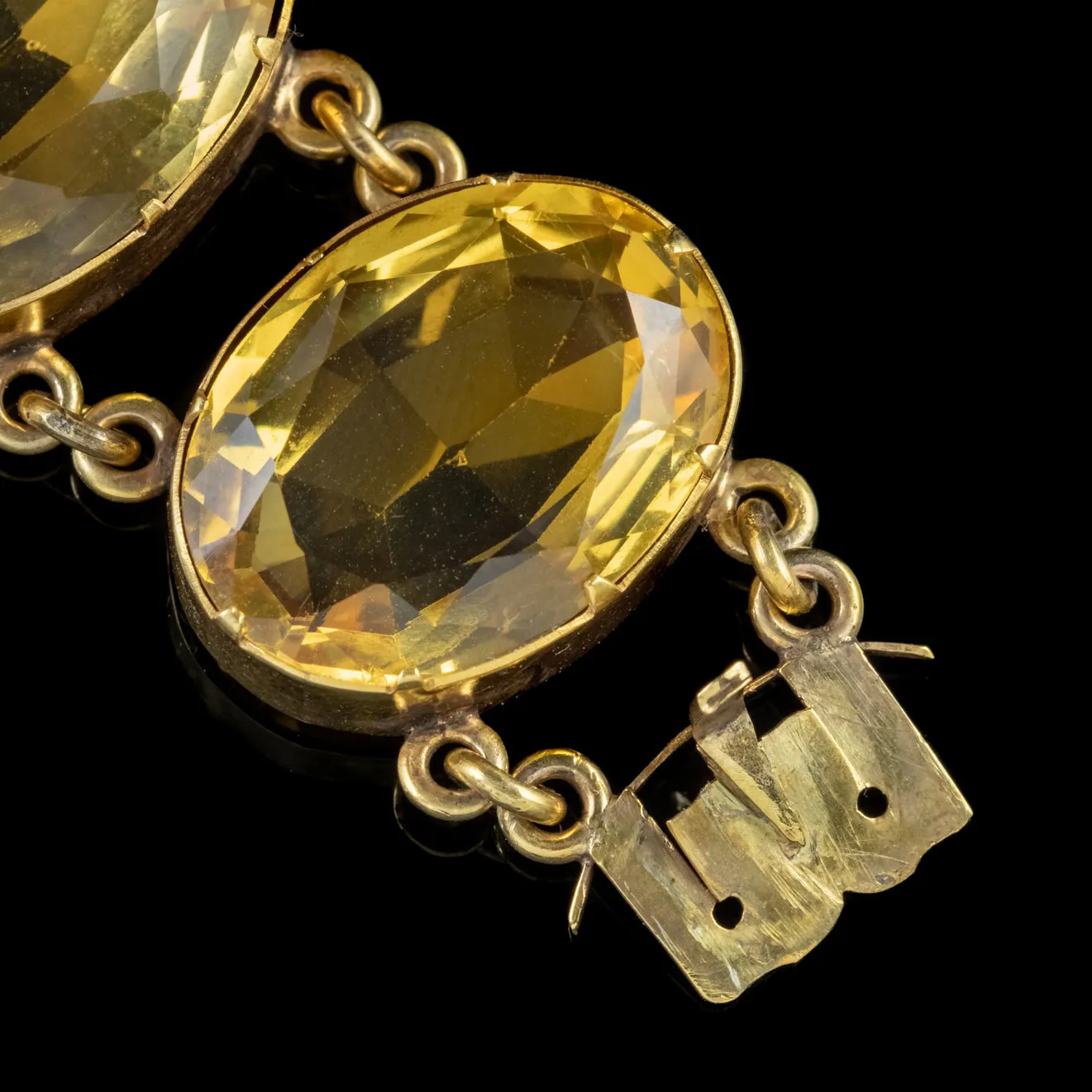 Antique Victorian Citrine Bracelet 18Ct Gold 200Ct Of Citrine Circa 1900