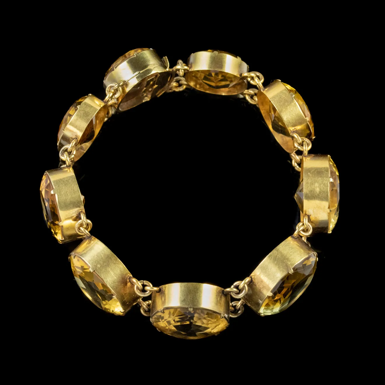 Antique Victorian Citrine Bracelet 18Ct Gold 200Ct Of Citrine Circa 1900