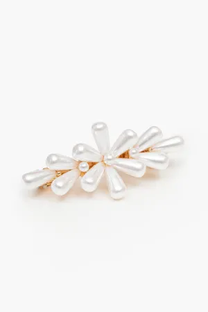 Antler Pearl Flower Barrette