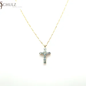 Aquamarine Cross Pendant