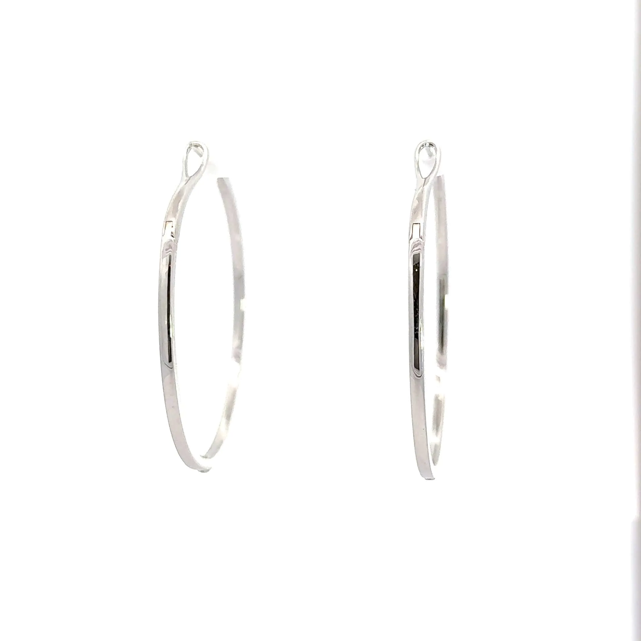 Baikalla 14k White Gold VS1 Diamond Hoop Earrings