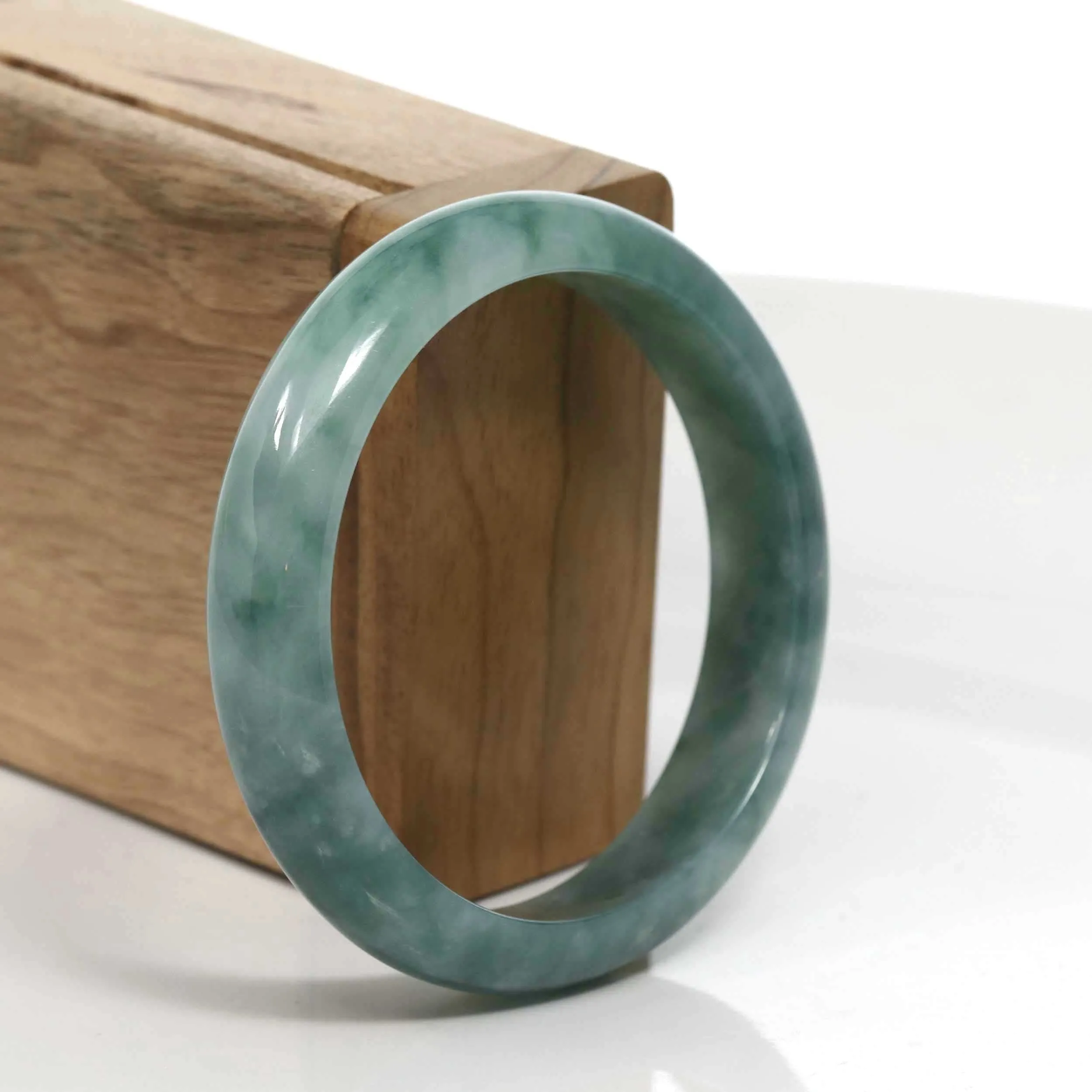 Baikalla Blue-Green Classic Real Jadeite Jade Bangle Bracelet (58.04mm) #945