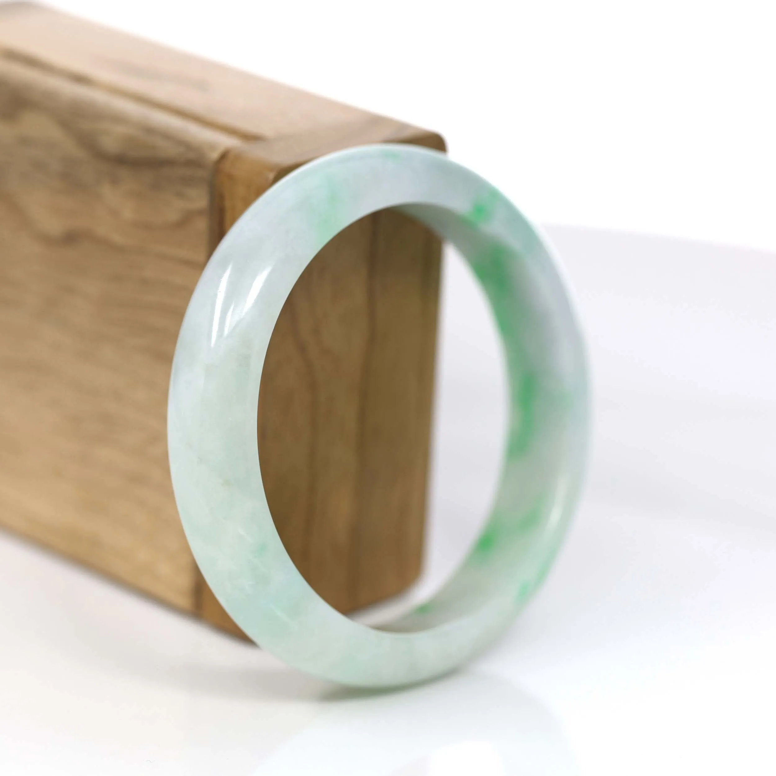 Baikalla™ "Classic Bangle" Genuine Jadeite Jade Green Bangle Bracelet (55.84mm)#900