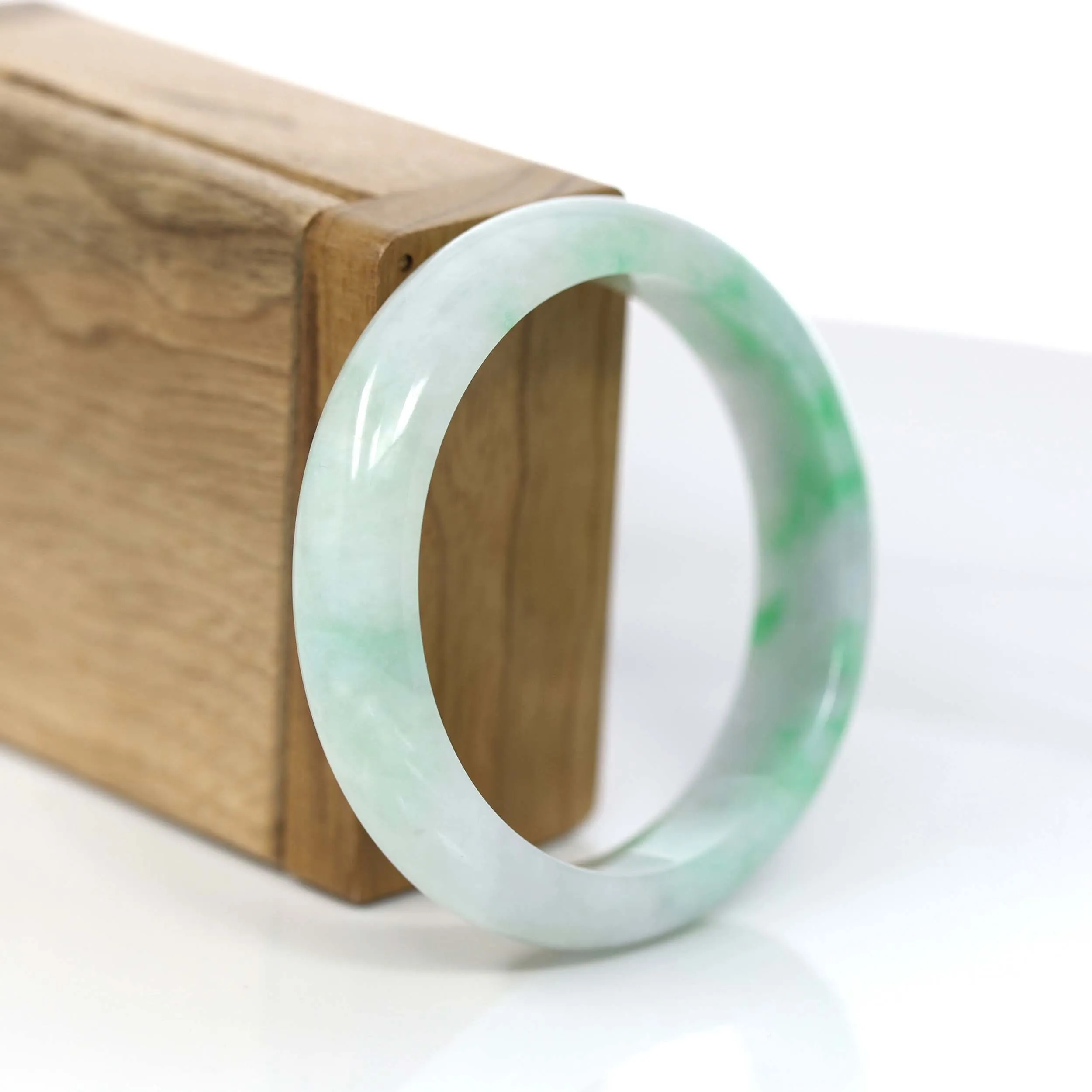 Baikalla™ "Classic Bangle" Genuine Jadeite Jade Green Bangle Bracelet (55.84mm)#900