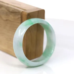 Baikalla™ "Classic Bangle" Genuine Jadeite Jade Green Oval Bangle Bracelet (55.83mm)#924