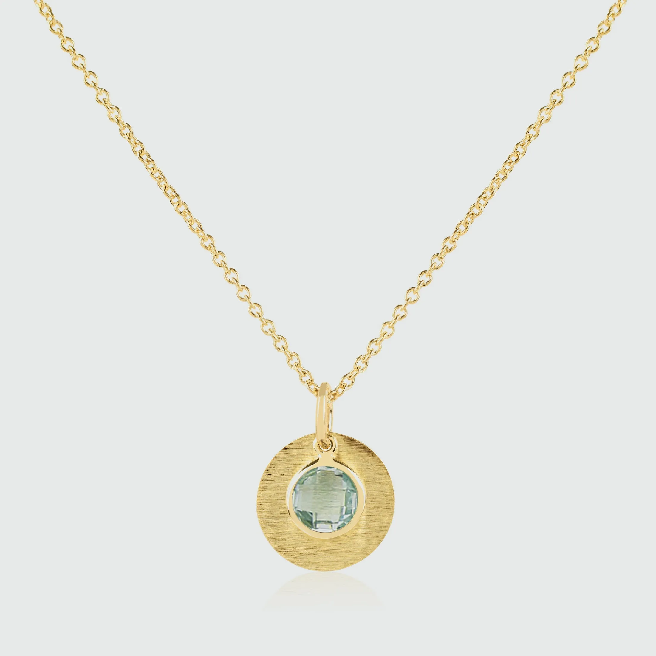 Bali 9ct Gold Blue Topaz March Birthstone Necklace