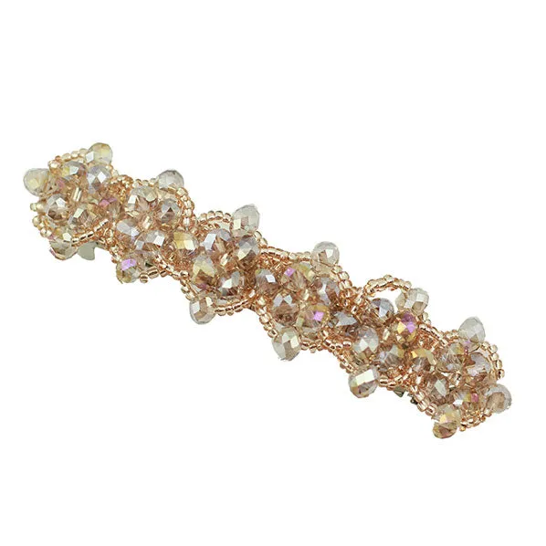 Beaded Crystal Floral Princess Barrette