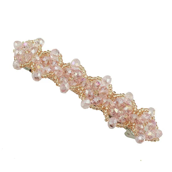 Beaded Crystal Floral Princess Barrette