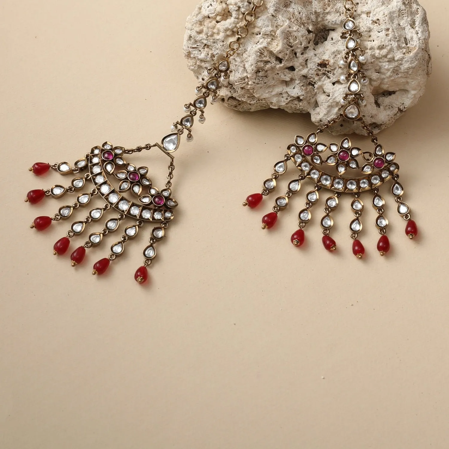 Bessie Kundan Chandelier Earrings