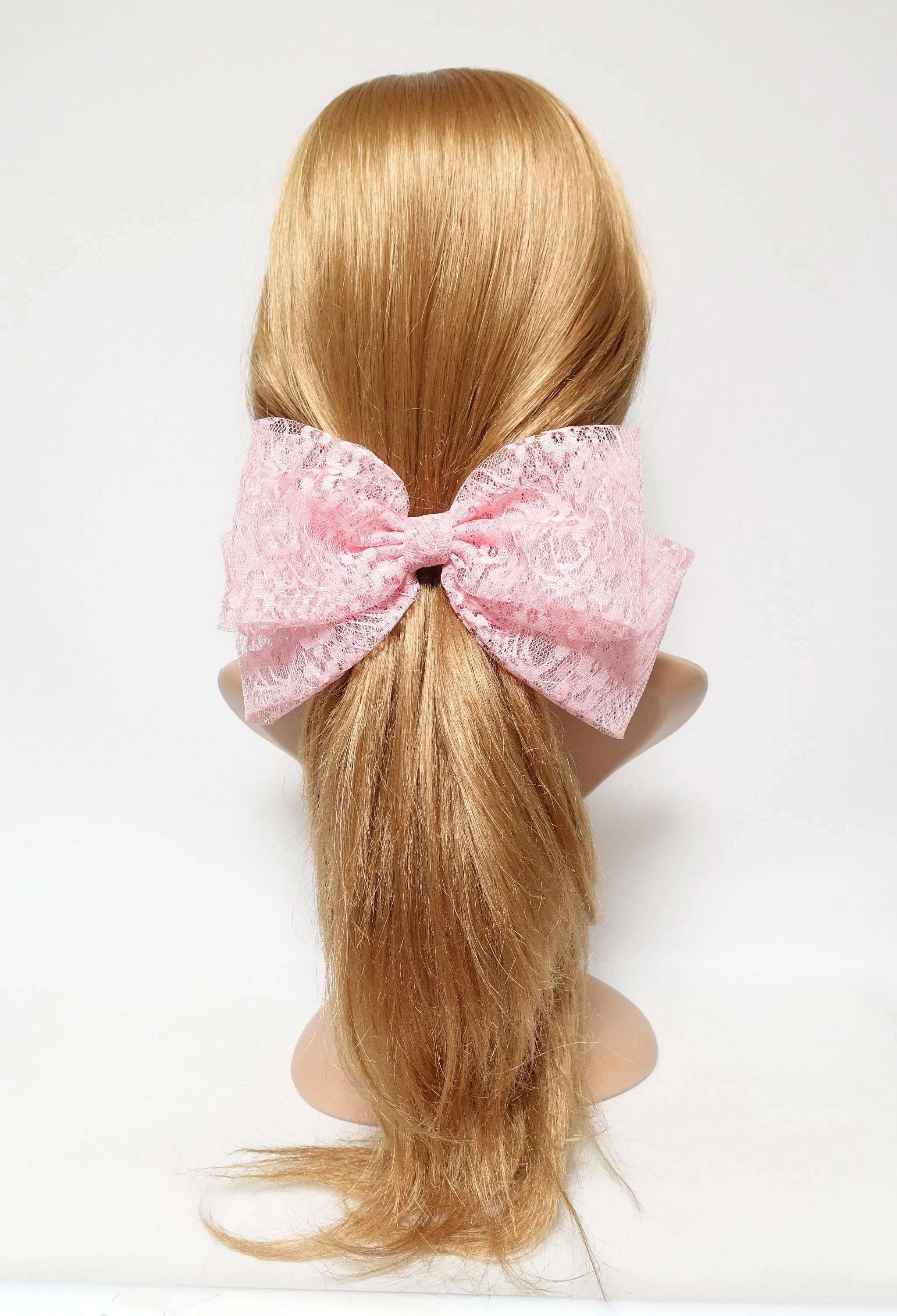 big floral lace layered bow Texas hair bow french barrette